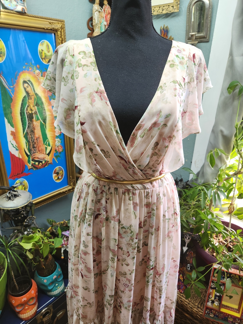 White by Vera Wang Pink Floral Maxi Dress - Picture 2 of 8